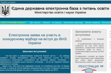 інструкція щодо реєстрації електронного кабінету вступника 2018